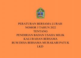 Peraturan Bersama Lurah Nomor 5 Tahun 2022